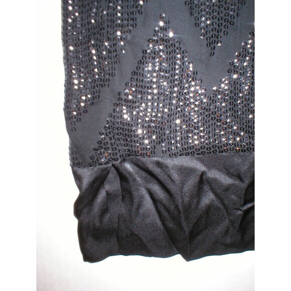 New Womens 4 NWT $449 Sequin Silk Dress Black L'AGENCE Sleeves Chevron Zig Zag - Picture 10 of 12